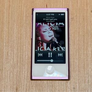 iPod Nano 7thGen Pink 16GB Model:A1446 w/2600-Songs/Charg/Case Tested Good Read!